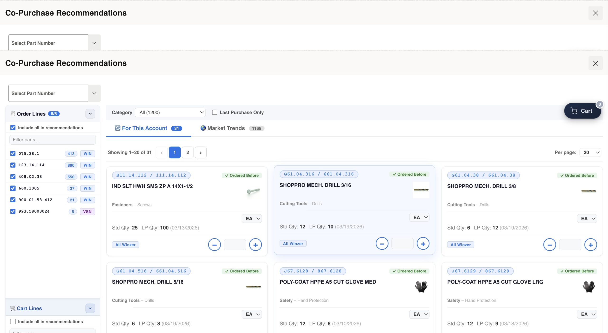OAN eCommerce Light co-purchase recommendations
