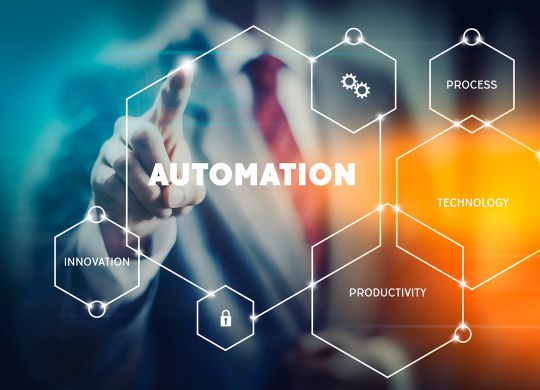 Business leader presenting modern automation tools to increase profit and productivity