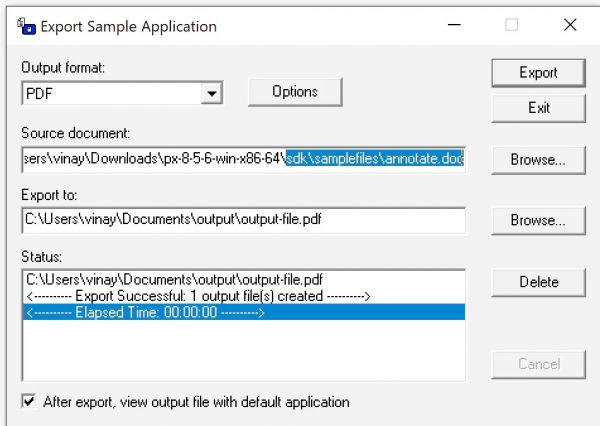 Export sample Outside in Technology