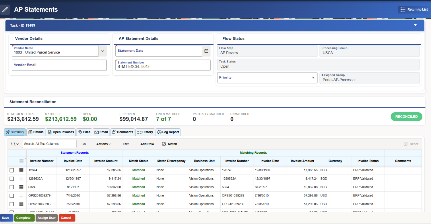 Gather and Verify Vendor Statements